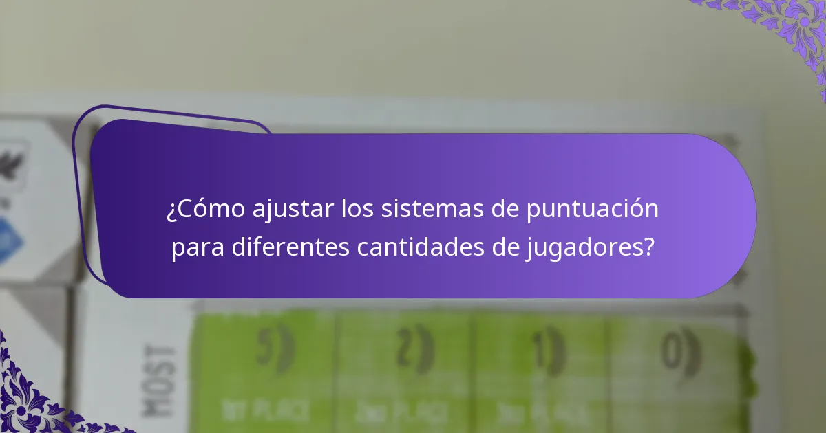 ¿Cómo ajustar los sistemas de puntuación para diferentes cantidades de jugadores?