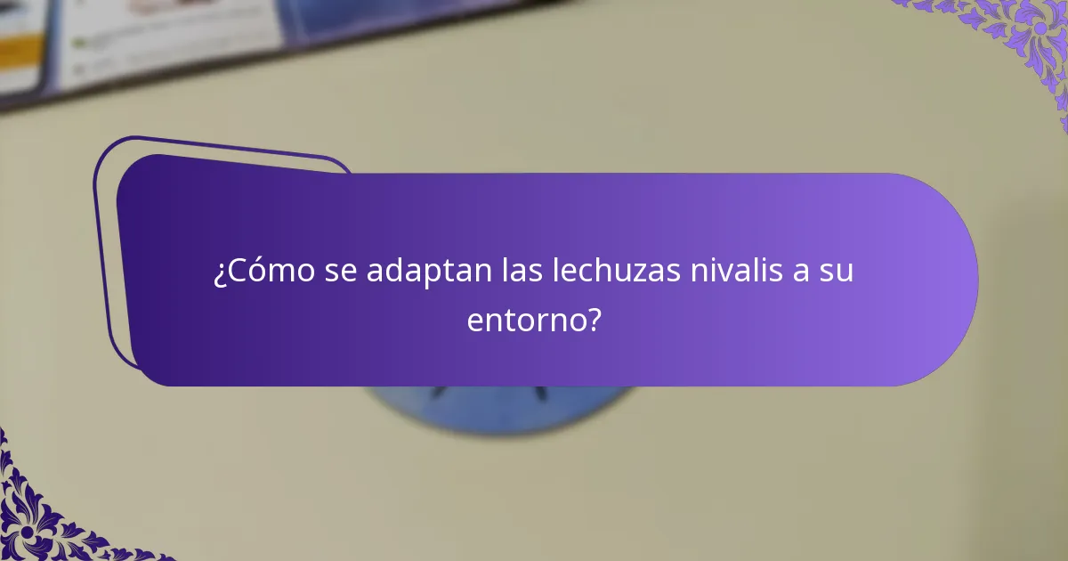 ¿Dónde viven las lechuzas nivalis?
