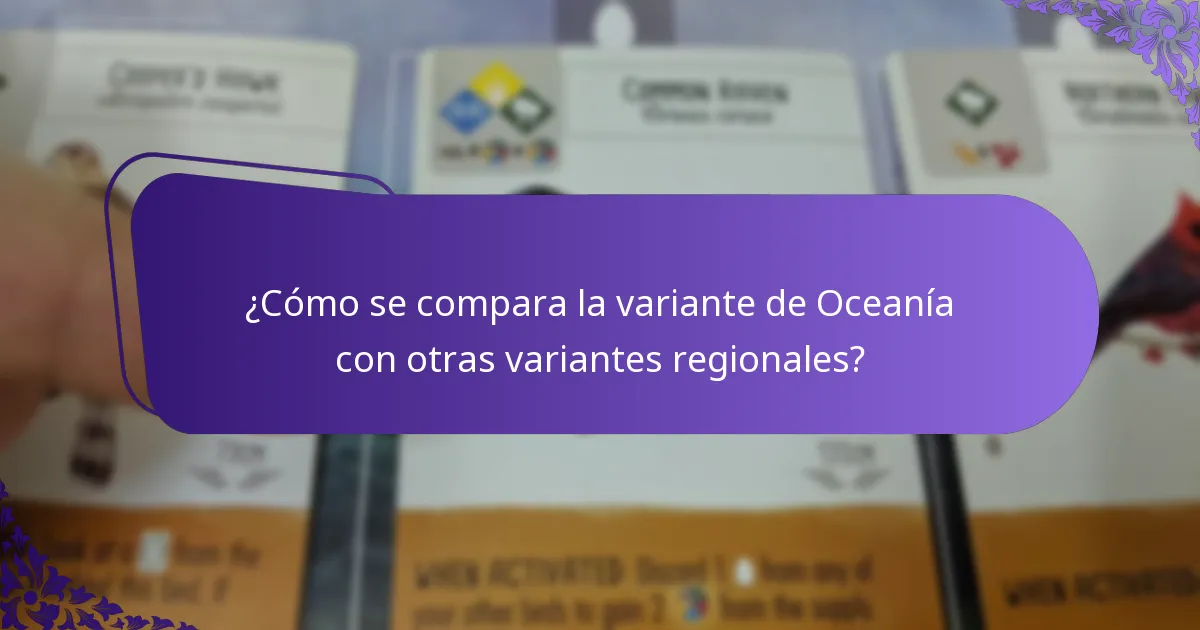 ¿Qué ajustes de reglas son necesarios para la variante de Oceanía?