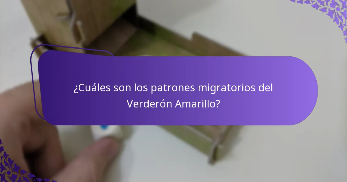 ¿Cómo afectan los patrones migratorios a las poblaciones de Verderón Amarillo?